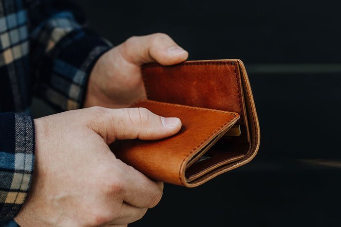 Snap Button Men''s Wallet Tri-Fold Tan PU Leather