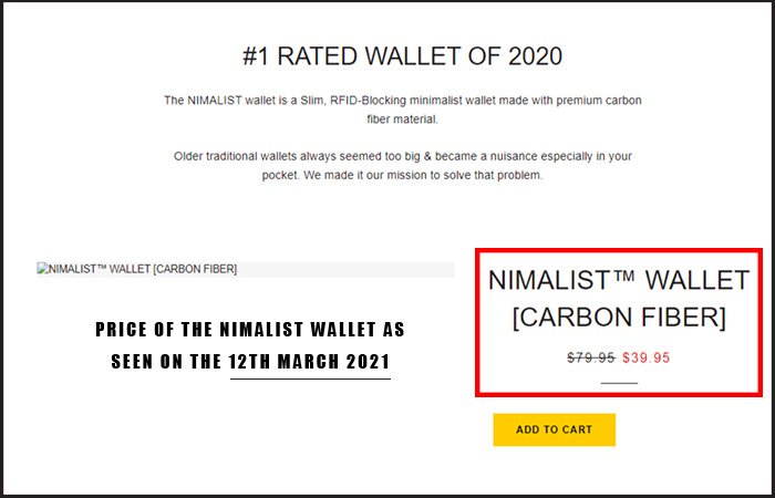 Nimalist-Wallet-Price-March-2021